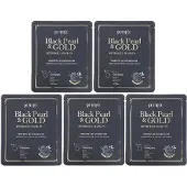 Petitfee , Black Pearl & Gold Hydrogel Beauty Mask Pack, 5 Masken, je 32 g