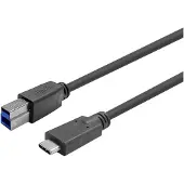 VivoLink PROUSBCBMM7.5, 7,5 m, USB C, USB B, USB 3.2 Gen 1 (3.1 Gen 1), Schwarz