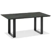 Natur24 Gartentisch Noha 160x95 Tischplatte HPL Graphit Profilkufe Aluminium Anthrazit