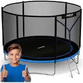 Neo-Sport Gartentrampolin (312 cm) mit Sicherheitsnetz und Leiter