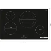 Bosch Serie 4 PIE811BB5E, Schwarz, Arbeitsplatte, 80 cm, Zonen-Induktionskochfeld, Glaskeramik, 4 Zone(n)