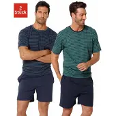 Le jogger Pyjama 4 tlg. Schlafanzug im Streifendesign