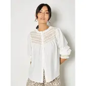 Apricot Klassische Bluse "Smokbluse" mit Stickerei