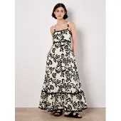 Apricot Maxikleid "Monochromes Sarasa Maxikleid" mit Blumenmuster