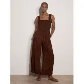 Apricot Jumpsuit "Gemusterter Jumpsuit mit gerafftem Bein" mit Smokdetails