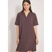 Cecil Sommerkleid Eingrifftaschen Viskosemix, Split Neck, knieumspielend