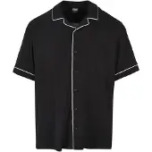 Urban Classics Bowling Shirt Black Größe: S | Casual hemden Outlet | Herren | Schwarz