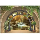 WALLARENA FOTOTAPETE 3D Effekt Wasserfall Vlies Tapete 200x140