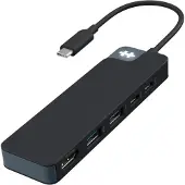 Hyper HD4101BKGL, USB Typ-C, 100 W, Schwarz, HDMI, USB 3.2 Gen 1 (3.1 Gen 1) Type-A, USB Typ-C, USB, MacOS