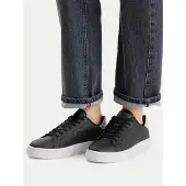 Armani Exchange für Damen. XDX165XV891T780 Schwarze Logo-Turnschuhe (37), Wohnung, Schnürsenkel, Lässig