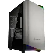 Silverstone SETA A1, Midi Tower, PC, Schwarz, Silber, ATX, micro ATX, Mini-ITX, Aluminium, Stahl, Gehärtetes Glas, 17,5 cm