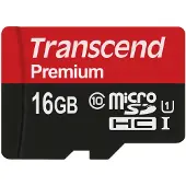 Transcend 16GB microSDHC Class 10 UHS-I, 16 GB, MicroSDHC, Klasse 10, MLC, 90 MB/s, Class 1 (U1)