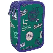 Happy Kids CoolPack | Federmäppchen Jumper 3 - American Retro - 3-kompartimentig - Vollständige Ausstattung - Langlebig