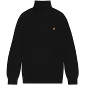 Lyle & Scott Baumwolle-Merino Rollkragenpullover - Schwarz