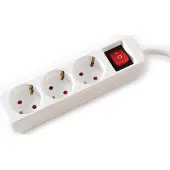 Value 3-fach Steckdosenleiste mit Schalter, weiß, 3 m