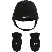 Nike Baby-Jungen-Swoosh-Baby-Fleece-Mtzen-Handschuh-Set (Sugling/Kleinkind), Schwarz/Wei, 1224 Monate