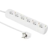 Microconnect GRU0065WA, 5 m, Typ F, Typ F, Weiß, 6 AC-Ausgänge, 250 V