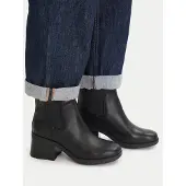 Timberland für Damen. TB0A424XW021 Bellevaux Chelsea-Stiefel aus schwarzem Leder (38 W), 3 bis 5 cm, Keine, Lässig