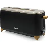Princess 142361, 2 Scheibe(n), Schwarz, Silber, Holz, Metall, Tasten, Drehregler, 1000 W, 230 V