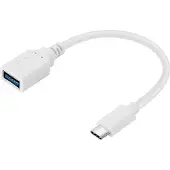 Sandberg USB-C to USB 3.0 Converter, 0,1 m, USB C, USB A, USB 3.2 Gen 1 (3.1 Gen 1), Männlich/Weiblich, Weiß