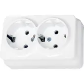 Gunsan Aufputz 2-fach Steckdose IP20 Weiss