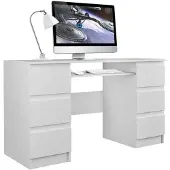 Top E Shop Topeshop KUBA BIEL MAT, Gerade, Rechteckige Form, Partikelbord, Gaming, Homeoffice, Büro, Laminat, Matt
