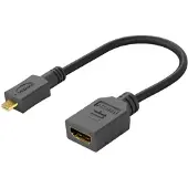 Microconnect HDM19F19MMC, HDMI Type D (Micro), HDMI, 0,15 m, Schwarz