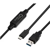 Microconnect USB3.1CA5AMP, 5 m, USB C, USB A, USB 3.2 Gen 1 (3.1 Gen 1), Schwarz