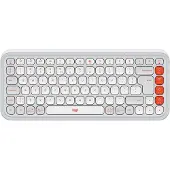 Logitech POP ICON KEYS, Mini, Kabellos, Bluetooth, Scherenschalter, QWERTY, Orange, Weiß