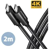 Axagon BUCM32-CM20AB SPEED+ USB-C USB 20Gbps/100W Kabel 2 m, 2 m, USB C, USB C, USB 3.2 Gen 2x2, 20 Gbit/s, Schwarz