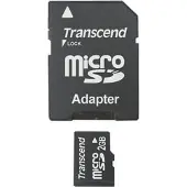 Transcend TS2GUSD, 2 GB, MicroSD, NAND, 20 MB/s, 13 MB/s, Schwarz