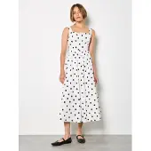 Apricot Midikleid "Midi-Kleid mit Polka-Dot" mit Smokdetails