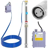 Hillvert Edelstahl-Tiefbrunnenpumpe 9000 l/Std. bis zu 72 m