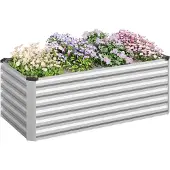 Woltu Hochbeet, aus robustem Stahlblech mit stabilem Design, Pflanzkasten : 160x56x80 cm Größe: 160x56x80 cm