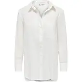 ONLY Langarmbluse "ONLSALINA L/S SHIRT WVN", Damen, Gr. M, weiß (cloud dancer), Web, Obermaterial: 100% Baumwolle, unifarben, regular fit Po-bedeckend, 1-Knopf-Manschette, Blusen Langarmbluse
