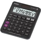 Casio MJ-120D Plus, Desktop, Einfacher Taschenrechner, 12 Ziffern, Batterie/Solar, Schwarz