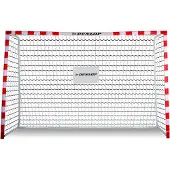 Dunlop Fußballtor - Fussballtor 300 x 200 x 110 cm - Fußball Tor - Fussballtore für Garten Kinder und Erwachsene - Fussball Trainingszubehör für Innen und Außen - Metall - Weiß/Rot