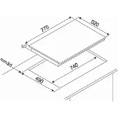 Respekta Rahmenloses Glaskeramikkochfeld autark/Einbaukochfeld mit 4 Kochzonen / 9 Leistungsstufen/Touch Control/Bräterzone & 2-Kreis