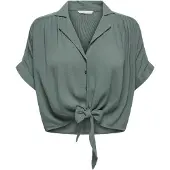 ONLY Kurzarmbluse "ONLPAULA LIFE S/S TIE SHIRT WVN NOOS" Viskose, regular fit