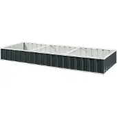En.casa Hochbeet ‘Albrandswaard’ mit 1 Paar Handschuhe Stahl 258 x 90 x 30 cm Anthrazit