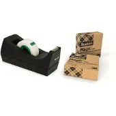 3M C38 Tischabroller schwarz + Magic Klebeband, mit 66 % pflanzlichem Klebstoff hergestellt, 19 mm x 33 m, inkl. 3 Rollen
