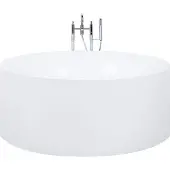 Beliani Badewanne Weiß 140 cm Acryl Freistehend Rund Modern