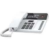 Gigaset DESK 600, Analoges Telefon, Kabelgebundenes Mobilteil, 100 Eintragungen, Anrufer-Identifikation, Weiß
