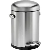 Simplehuman 4,5 Liter retro Treteimer, fingerabdrucksicherer gebürsteter Edelstahl - 9,6x9,6x46 cm; CW1888