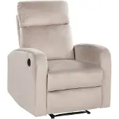 Beliani Sessel Taupe Samt Elektrisch Verstellbar mit Armlehnen Fußablage Relaxfunktion Modern Inustriell Relaxsessel Wohnzimmer Büro Arbeitszimmer