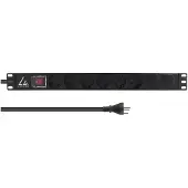 Lanview LVR-3MDK-SW-DK6, Standard, 1U, Einphasig, Horizontal, Schwarz, 6 AC-Ausgänge