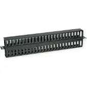 Value 19-Zoll-Frontplatte 1 HE, beidseitig mit Kabelkanal, schwarz