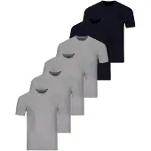 Ragman Unterhemd / Shirt Kurzarm Basic in Grau / blau | Gr.: 3XL