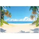 WALLARENA FOTOTAPETE 3D Effekt Strand Meer Natur Tapete Wohnzimmer 200x140