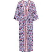 IZIA Kimono Damen Blau Mehrfarbig